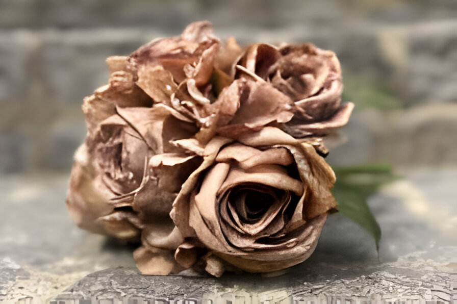 Buitengewoon de boet Boeket oudroze rozen en hortensia's - 