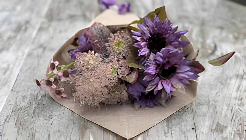 Buitengewoon de boet Boeket gedroogde kunstbloemen paars - 