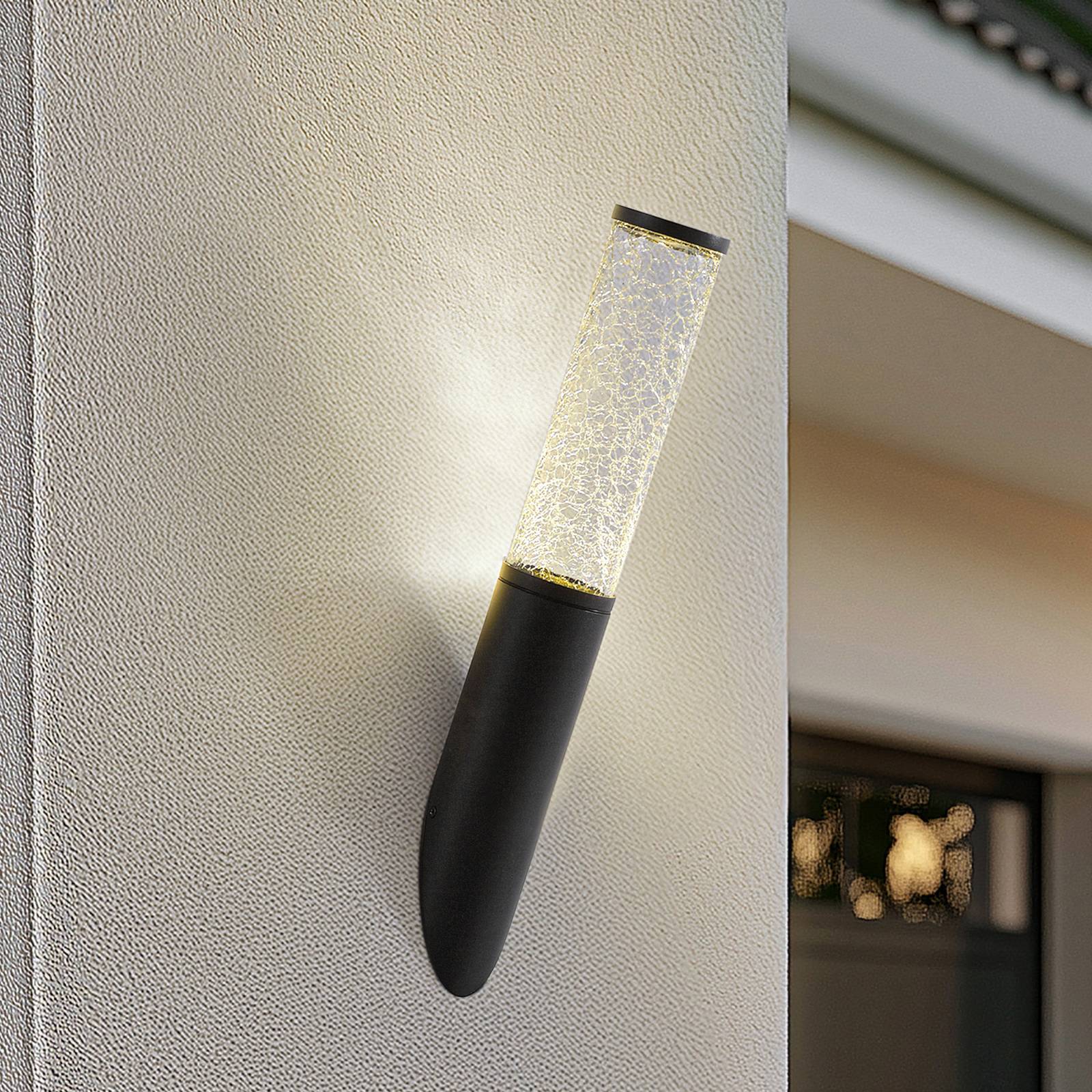 LINDBY buitenwandlamp Gavros, 45 cm, zwart, aluminium