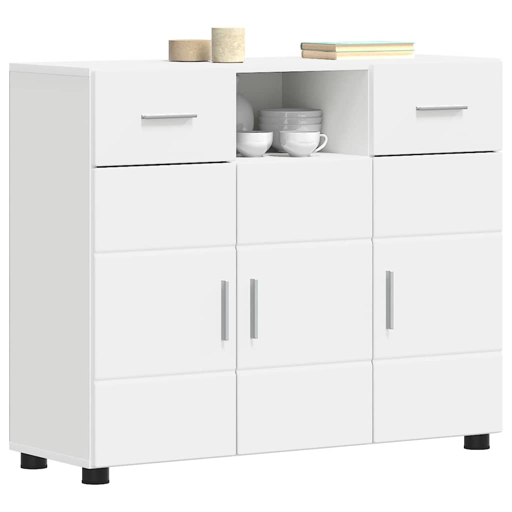 vidaXL Dressoir met lade Wit 88.5 x 30.5 x 73 cm Bewerkt hout