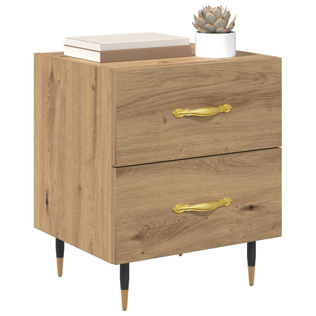 vidaXL Nachtkastje met lade artisanaal eikenkleurig 40 x 35 x 47,5 cm