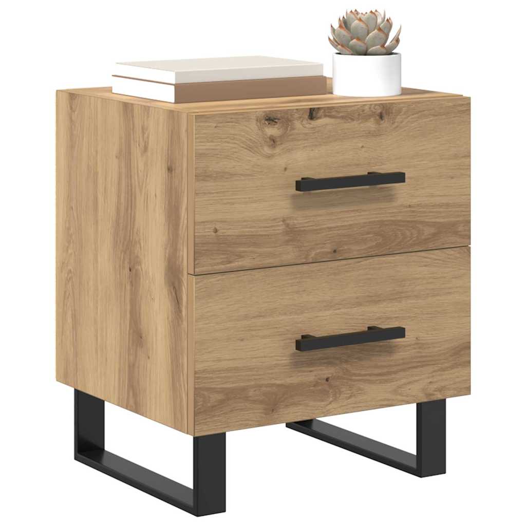 vidaXL Nachtkastje met lade artisanaal eikenkleurig 40 x 35 x 47,5 cm
