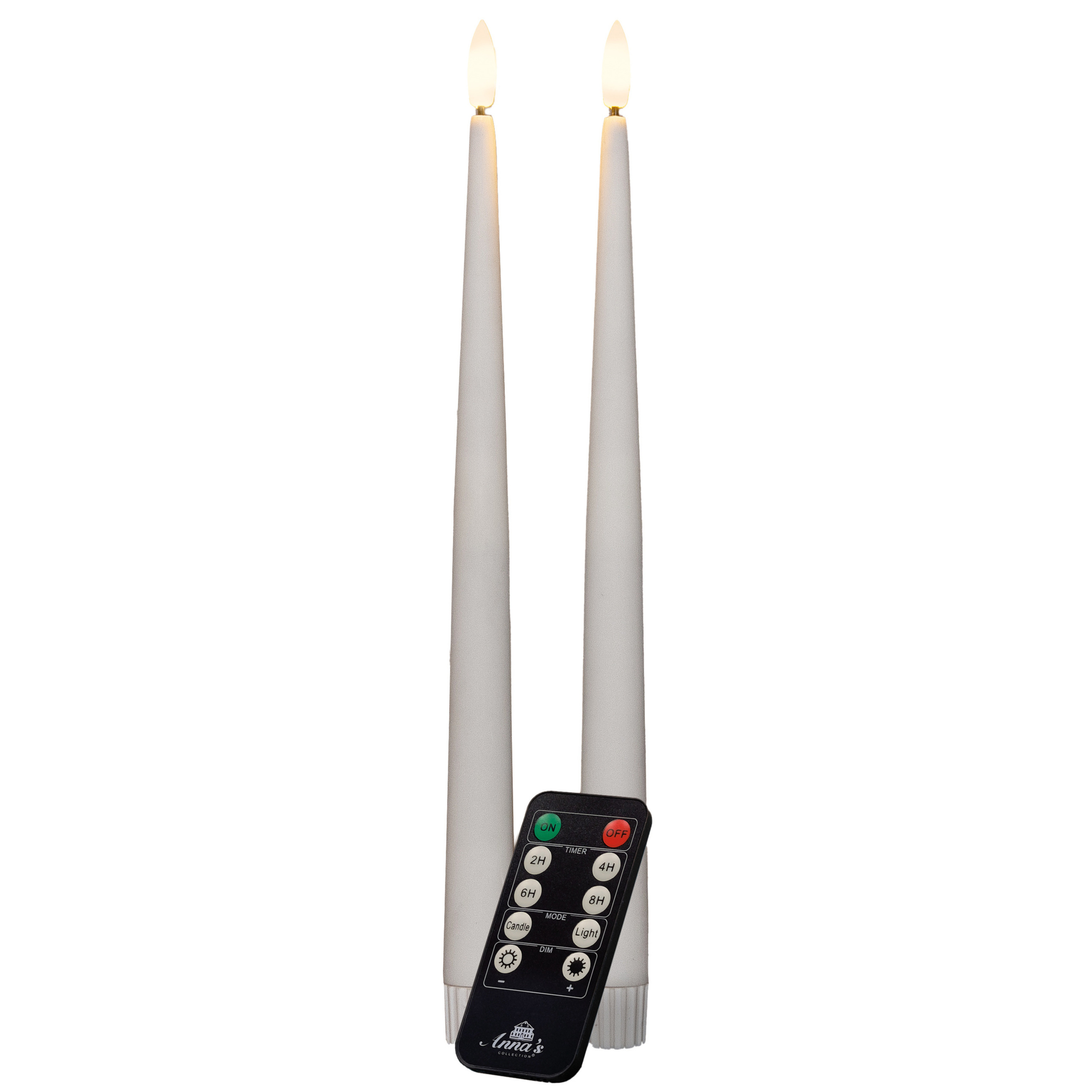Anna's Collection Led dinerkaarsen - 2x st - wit - 30 cm -
