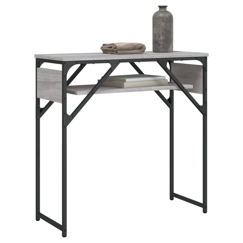 vidaXL Wandtafel met schap 75x30x75 cm bewerkt hout grijs sonoma