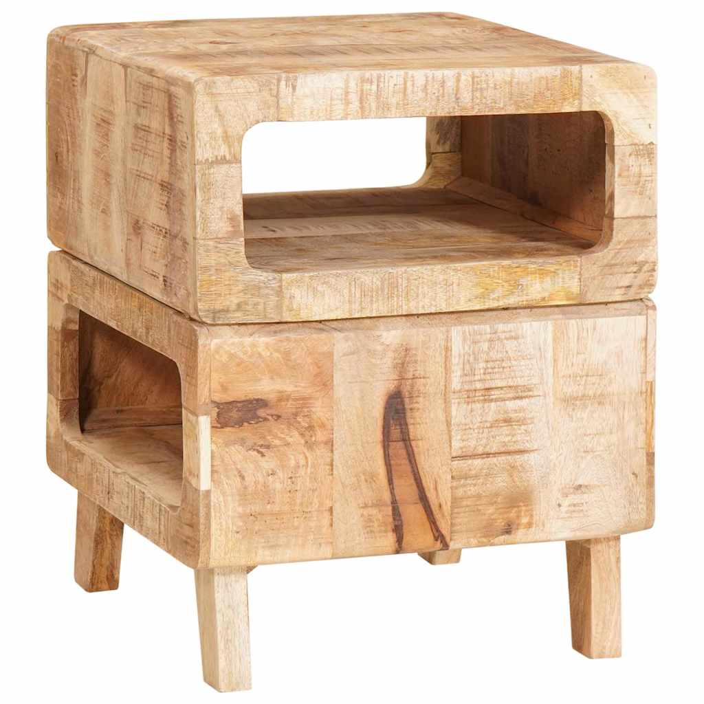 vidaXL Eindtafels met plank Bruin 40 x 40 x 49 cm massief mangohout