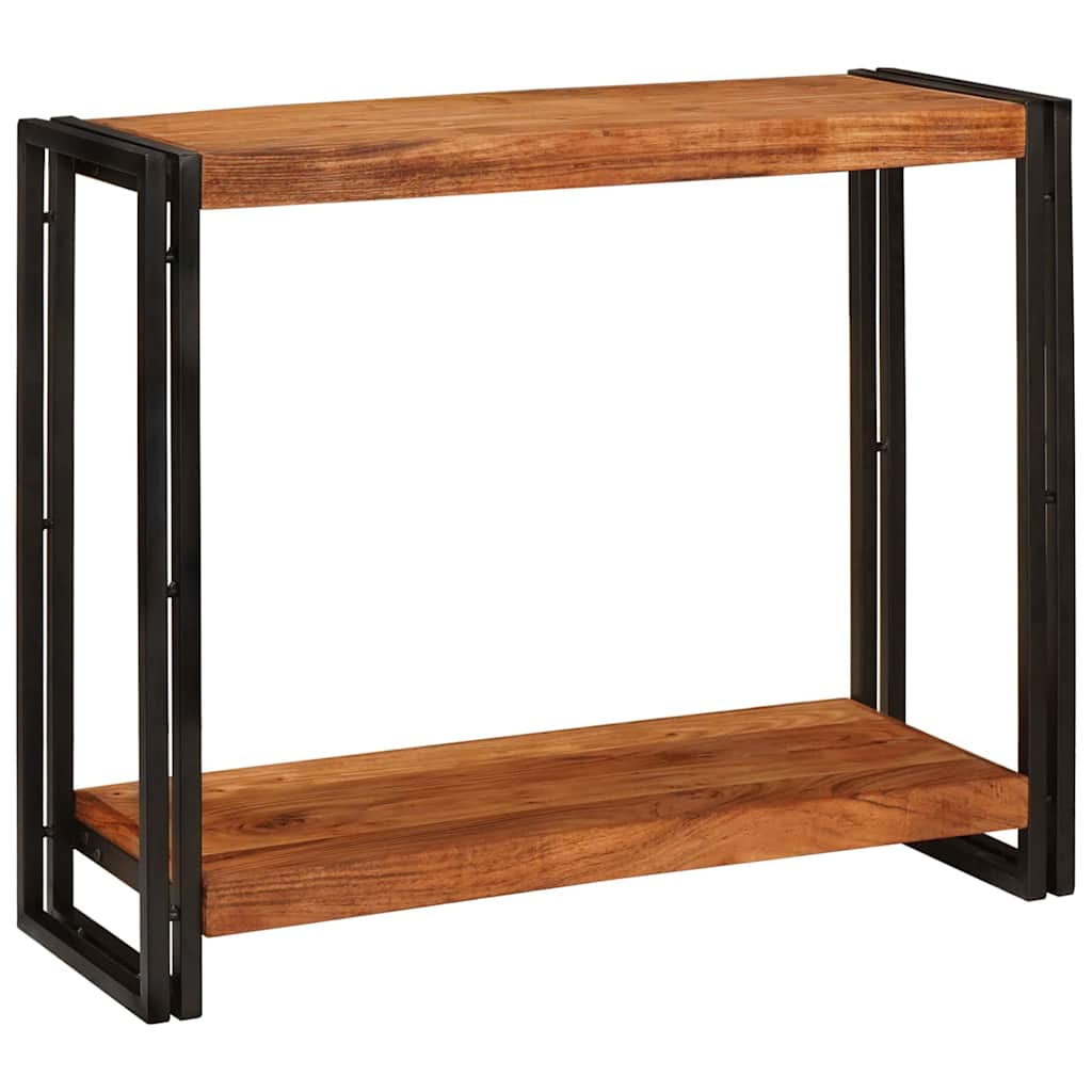 vidaXL Wandtafel met plank Bruin 90 x 33 x 75 cm Massief acaciahout