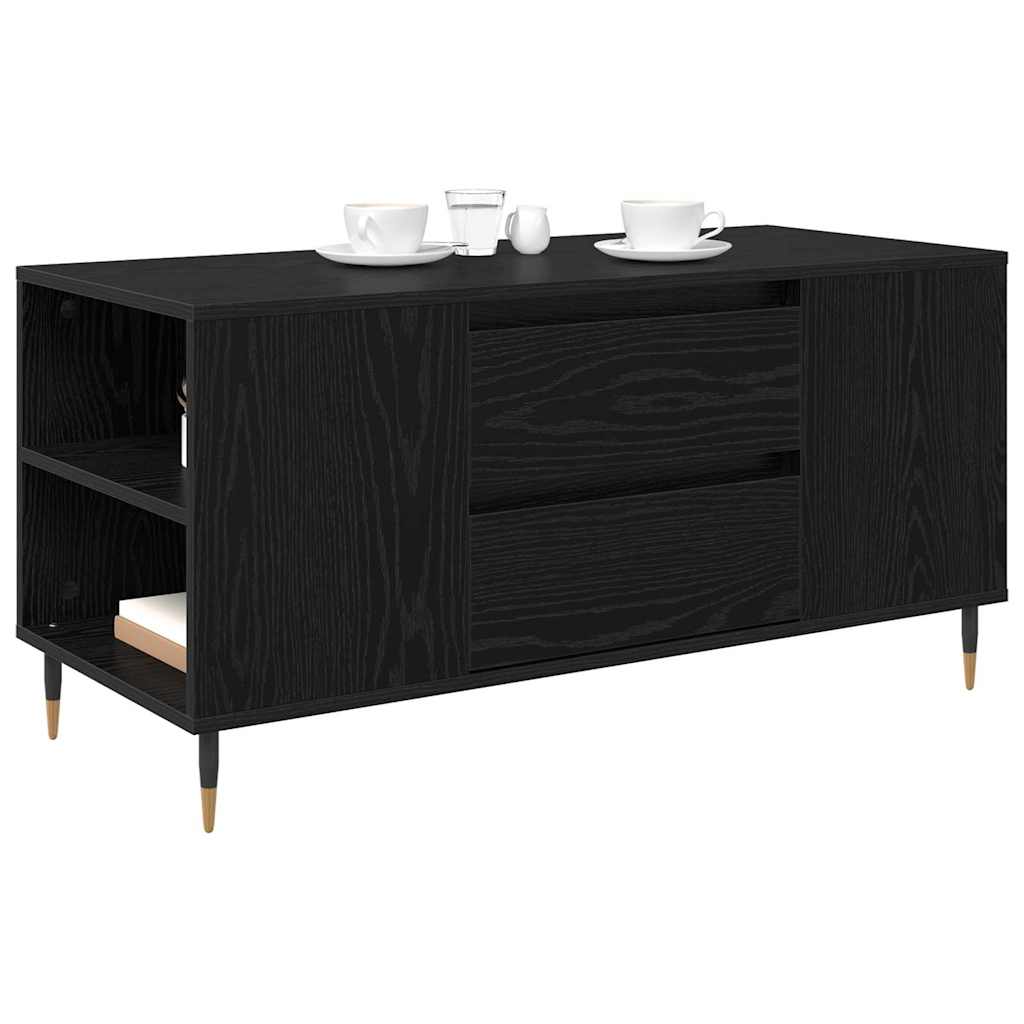 vidaXL Salontafel Zwart eiken 102 x 44.5 x 50 cm Bewerkt hout