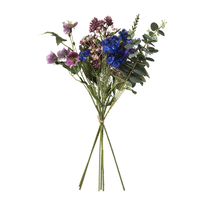 Xenos Boeket kunstbloemen - paars - 60 cm