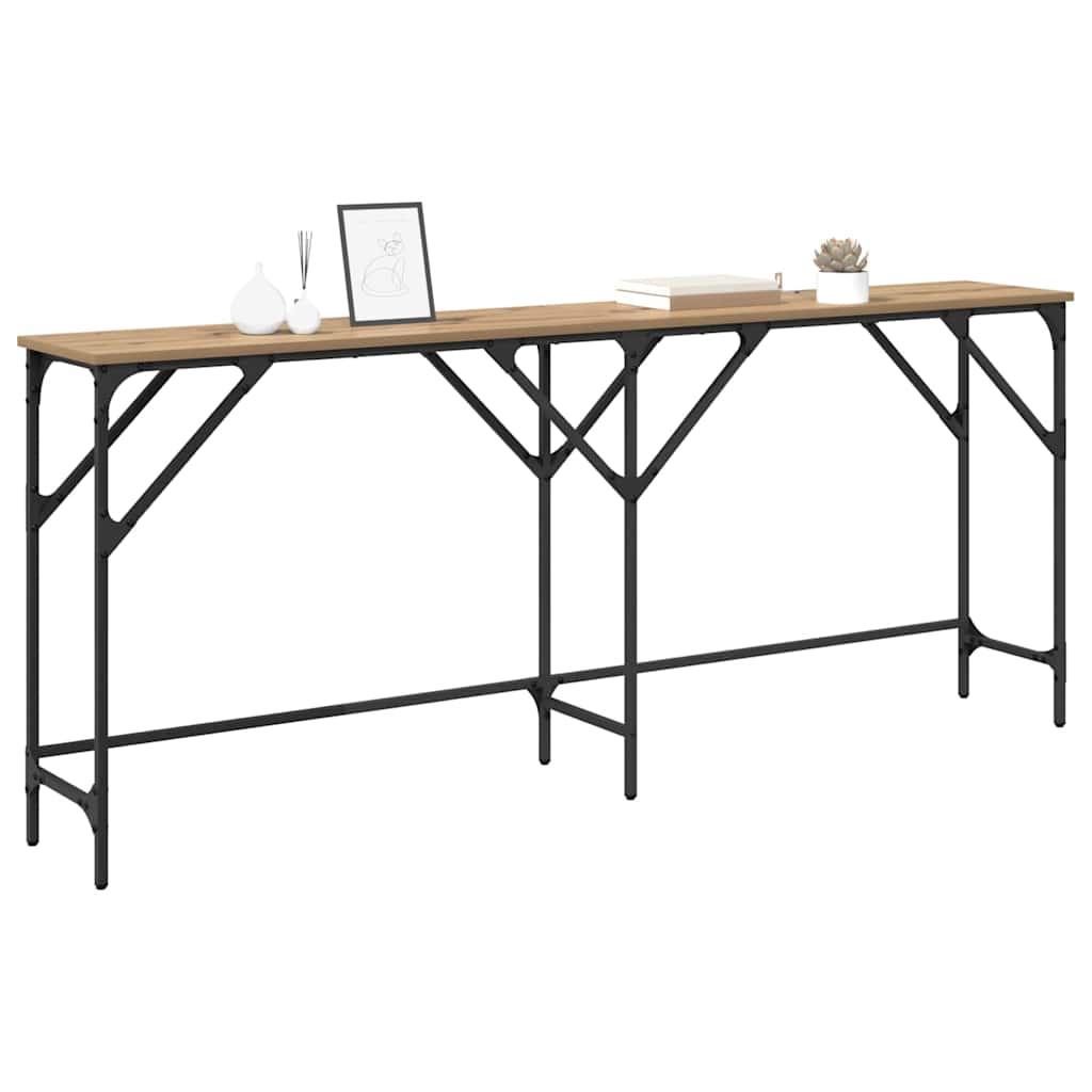 vidaXL Wandtafel artisanaal eikenkleurig 180 x 29 x 75 cm Bewerkt hout