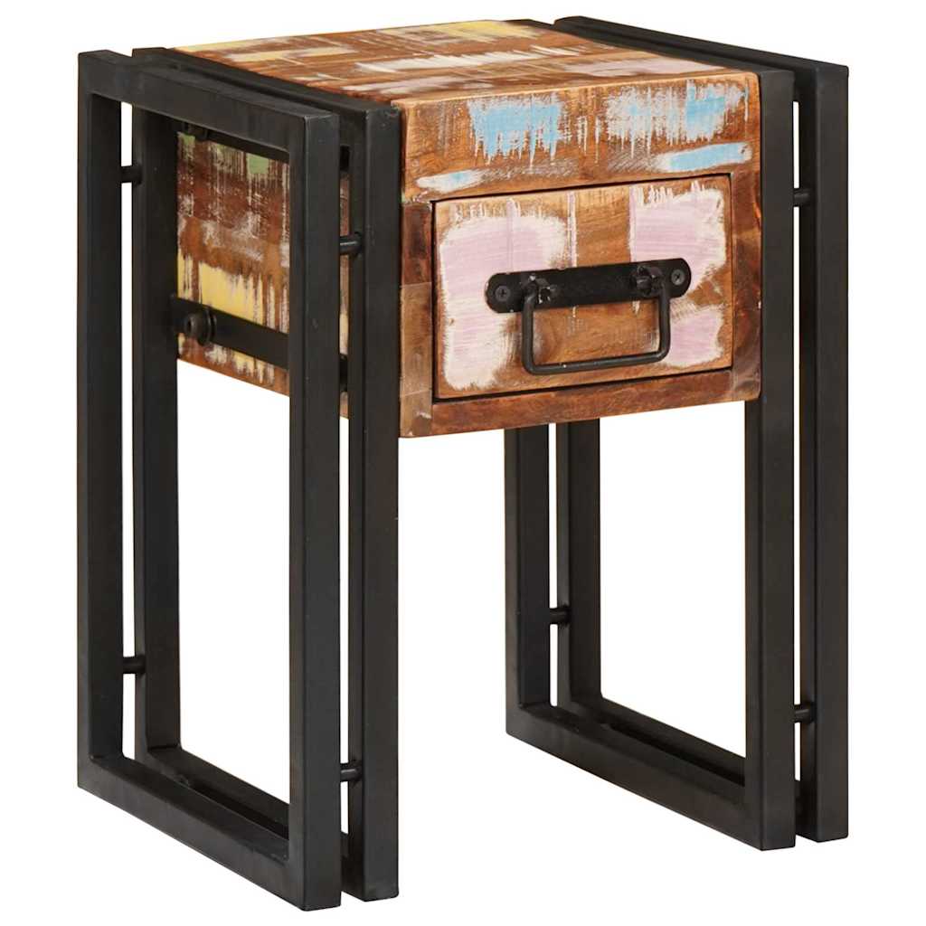 vidaXL Bijzettafel 30 x 30 x 40 cm Massief gerecycled hout en metaal