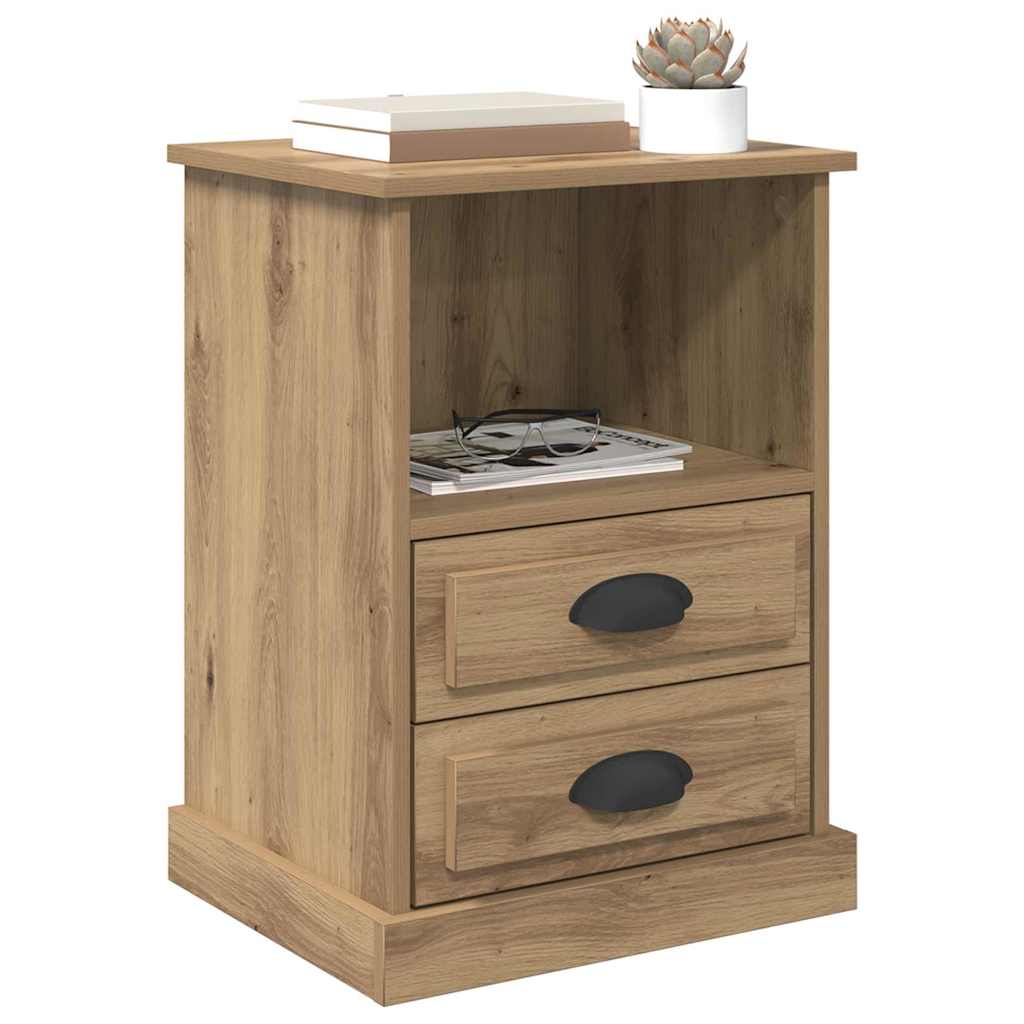 vidaXL Nachtkastje 2 pcs artisanaal eikenkleurig 43 x 36 x 60 cm