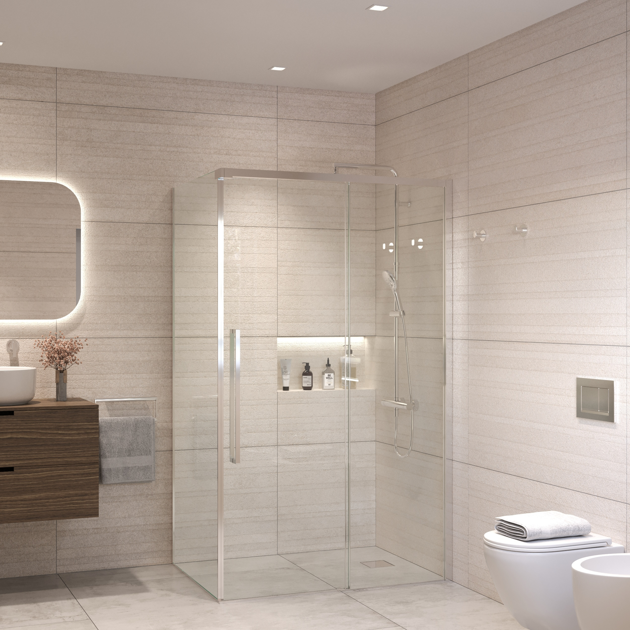 Sanivo Douchecabine  Nova Soft Close Chroom Helder Glas (Alle Maten)