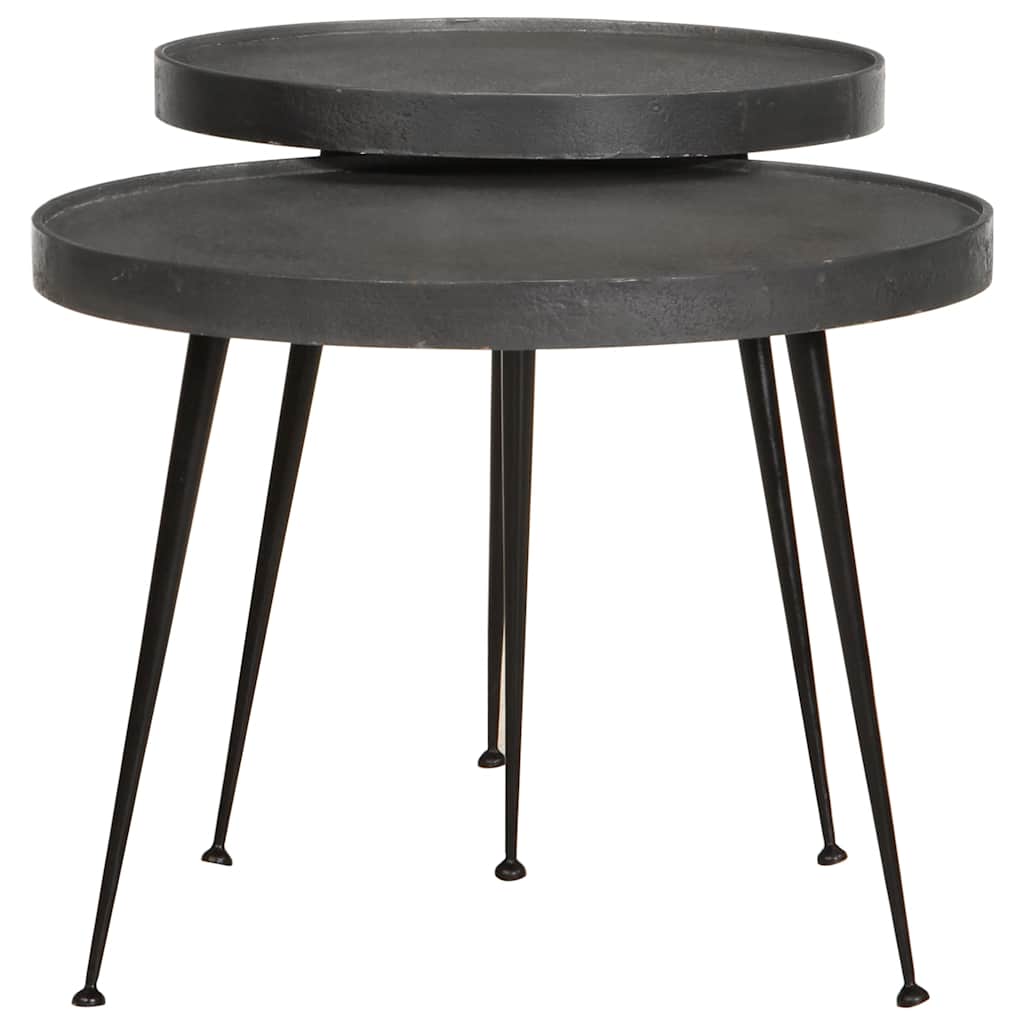 vidaXL Salontafel 2 stuks Zwart bewerkt hout