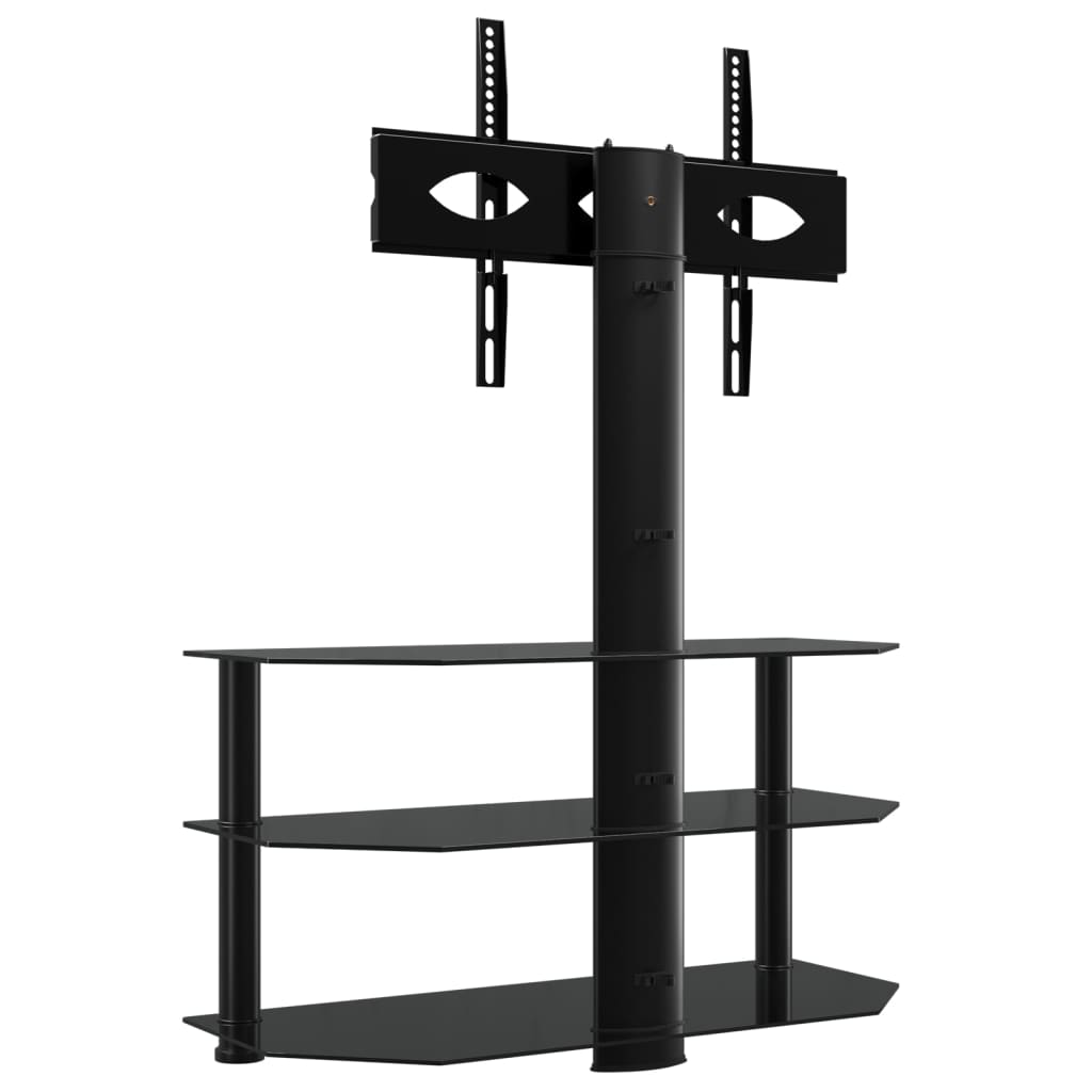 vidaXL Tv-standaard hoek 3-laags voor 32-70 inch zwart