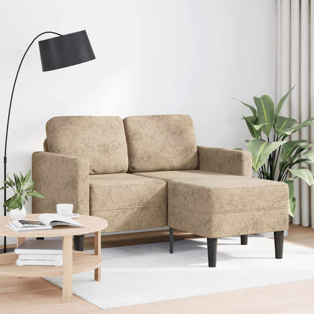 vidaXL 2-zitsbank met chaise longue L-vormig lichtgrijs 125 cm kunstleer