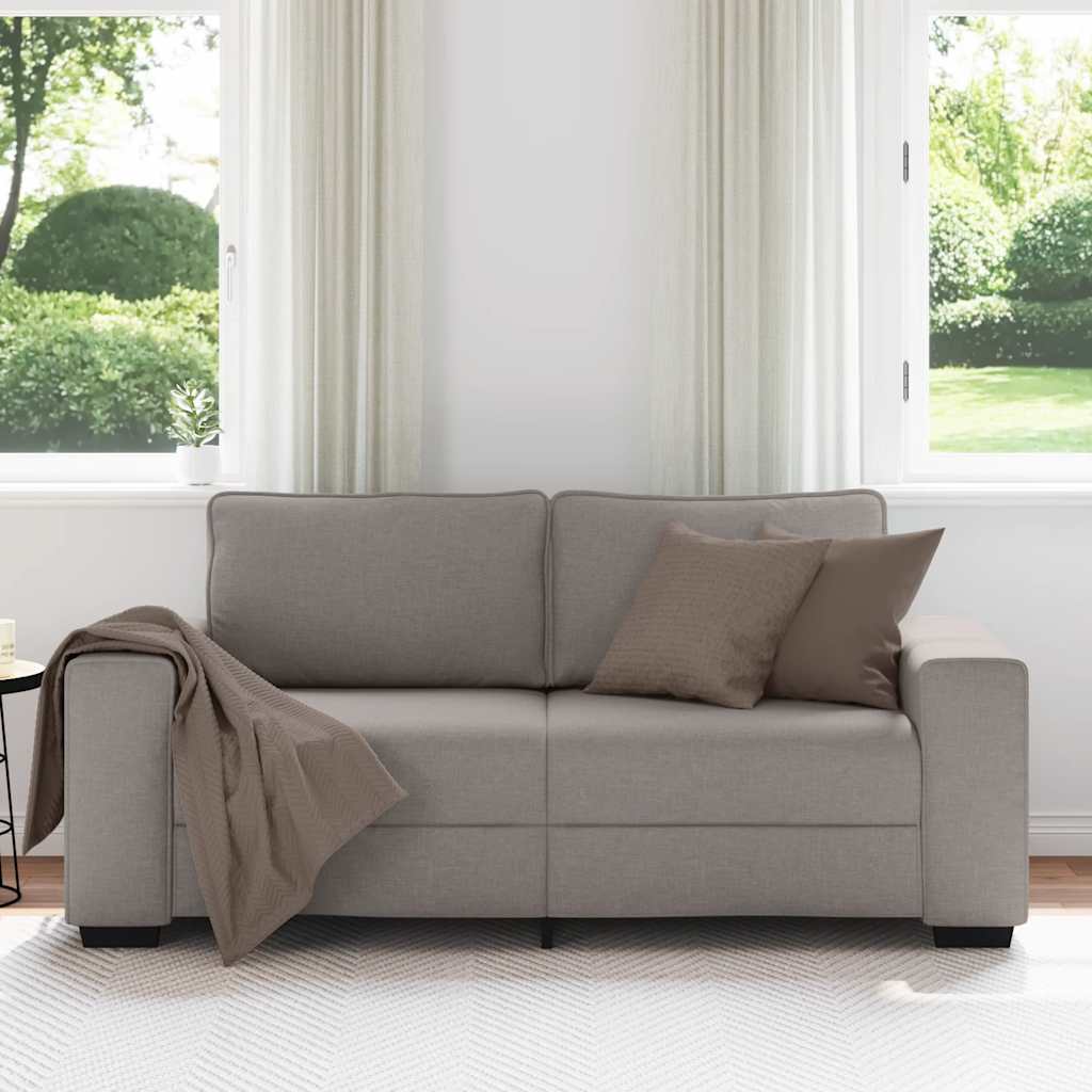 vidaXL 2-zitsbank Taupe 140 cm Stof
