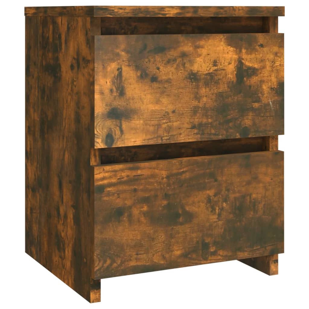 vidaXL Nachtkastjes 2 stuks Gerookt Eiken 30x30x40 cm Bewerkt Hout