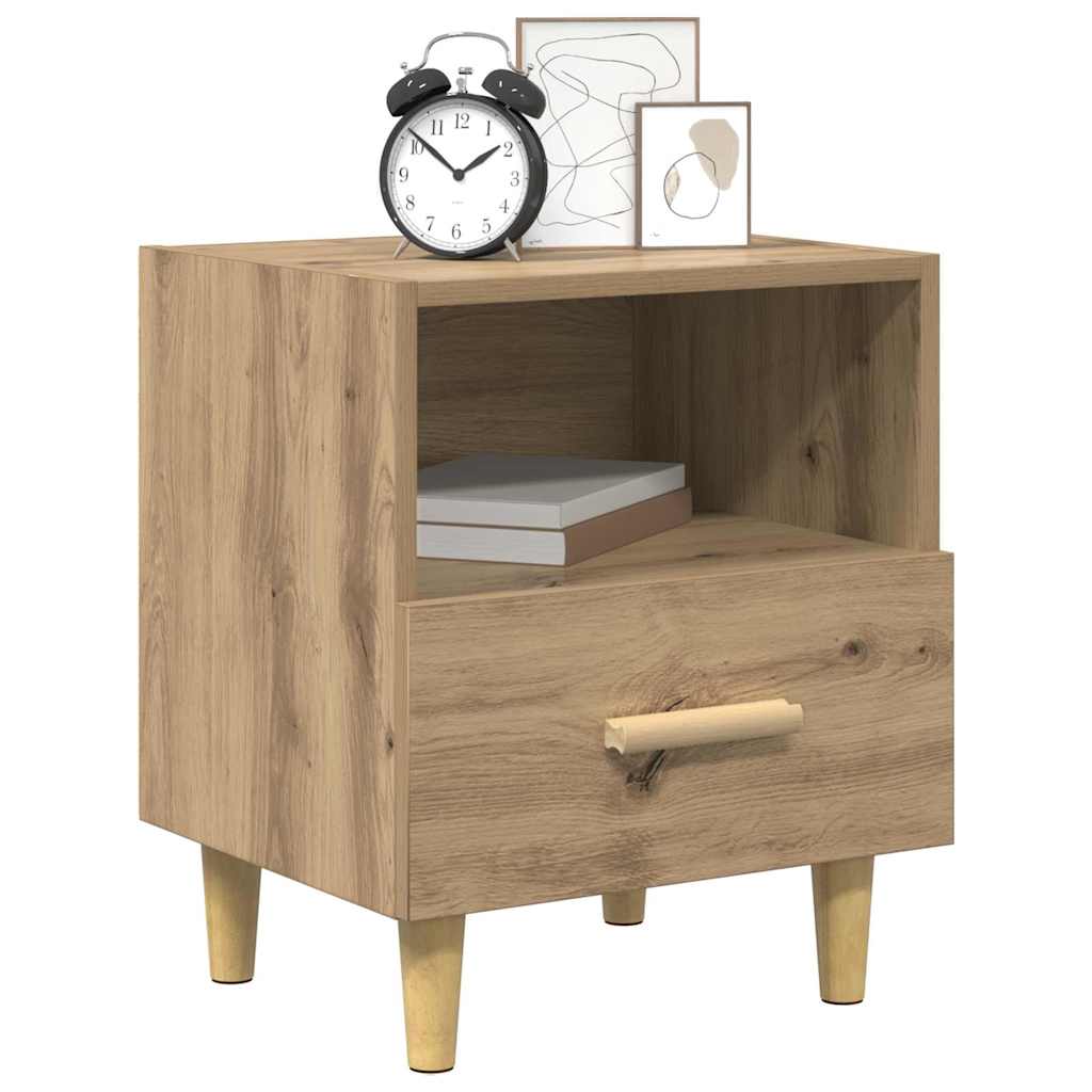 vidaXL Nachtkastje met lade artisanaal eikenkleurig 40 x 35 x 47,5 cm
