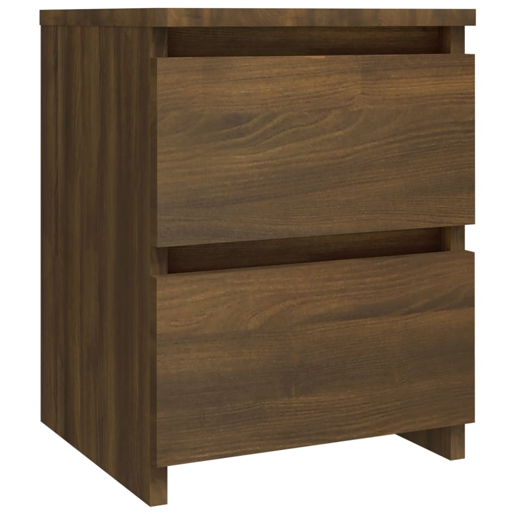 vidaXL Nachtkastjes 2 stuks Bruin Eiken 30x30x40 cm Bewerkt Hout