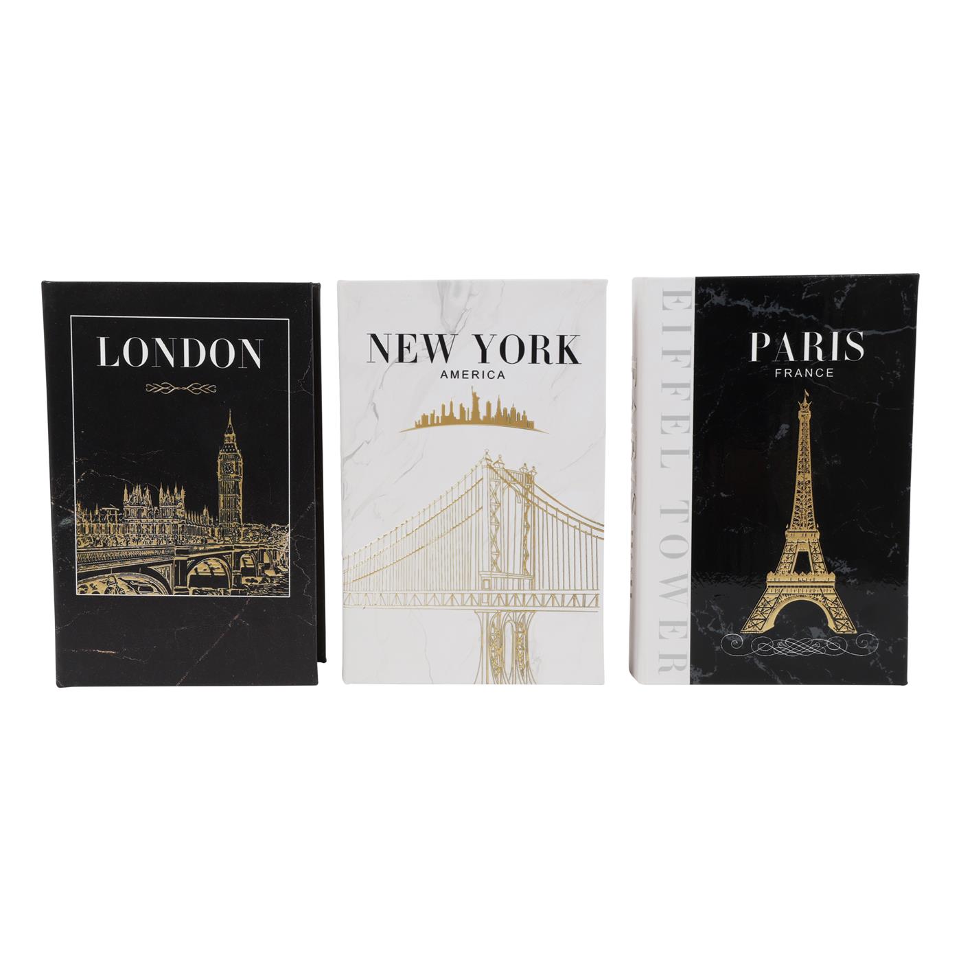 Countryfield Opbergboek NY/Parijs/Londen 27x18x7cm