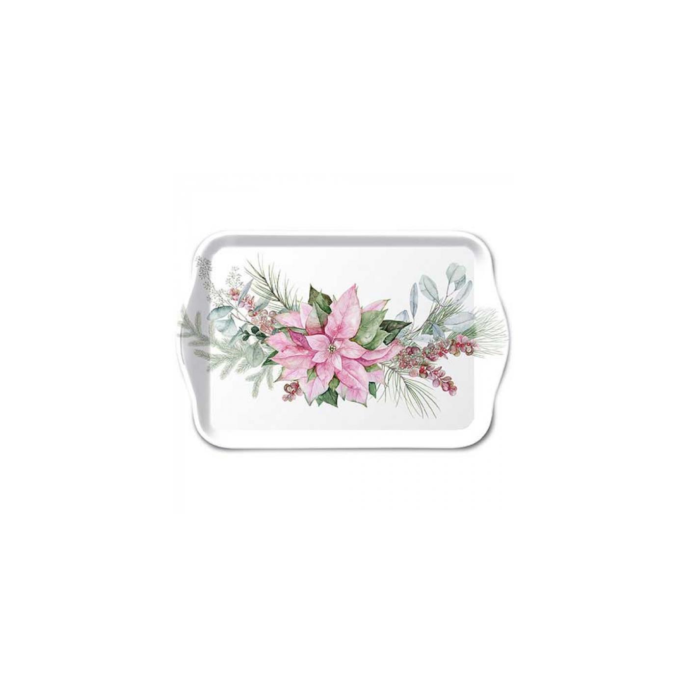 Ambiente Tray 13x21cm Pink poinsettia