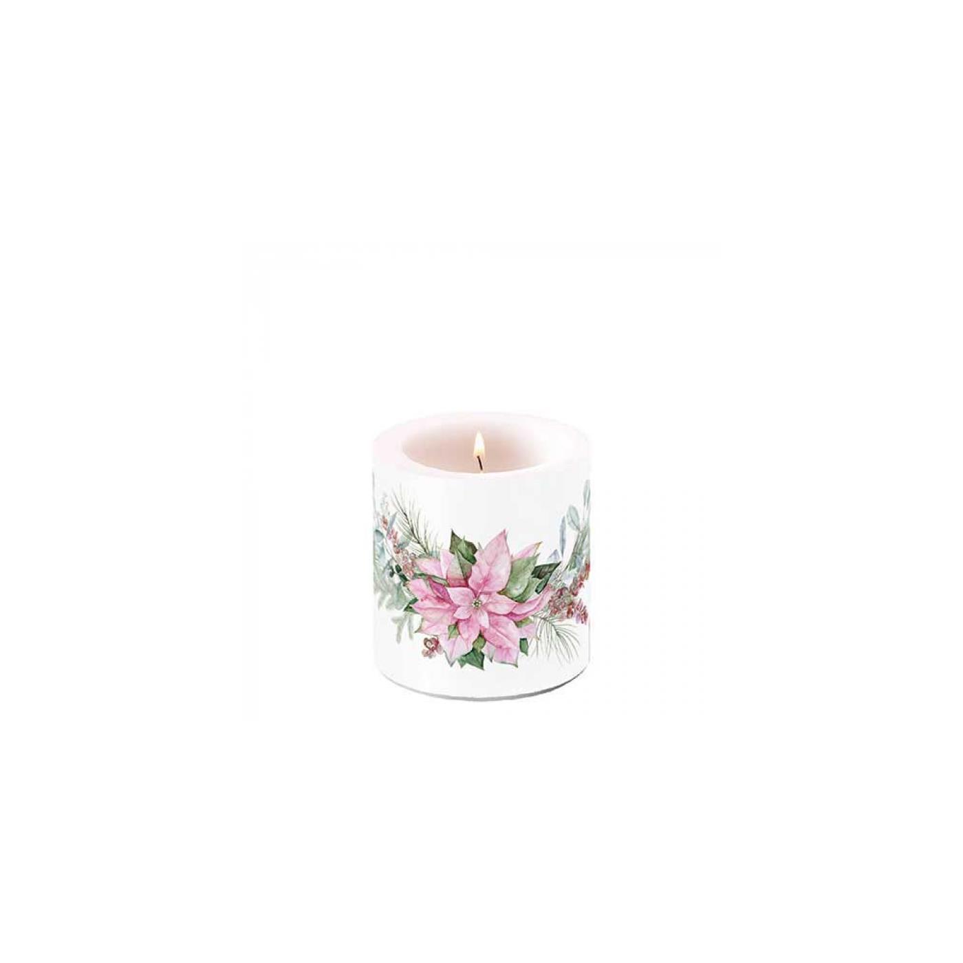 Ambiente Kaars klein Pink poinsettia