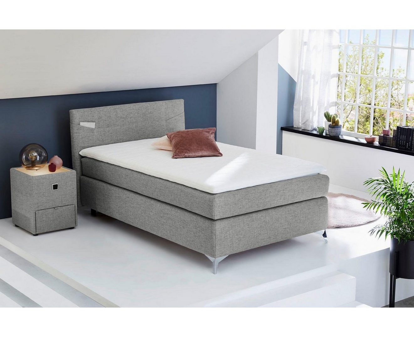 Jockenhöfer Gruppe Boxspring Nora te bestellen in de afmetingen 100, 120 & 140 cm