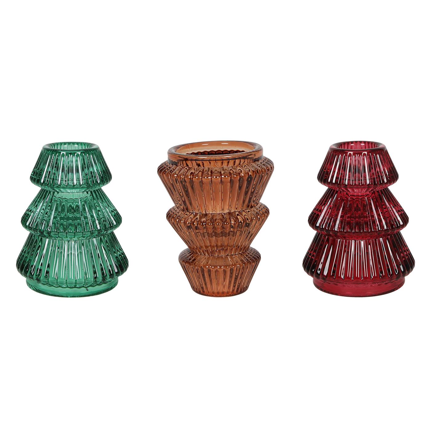 Svenska Living Kandelaar everlands kunstkerstboom 2-way glas Ø6,5x8cm