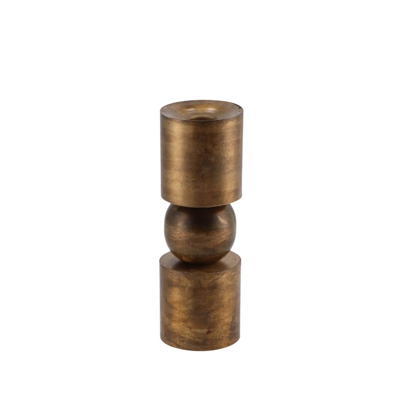 Merkloos Kandelaar Dobra goudkleurig 6x6x18cm