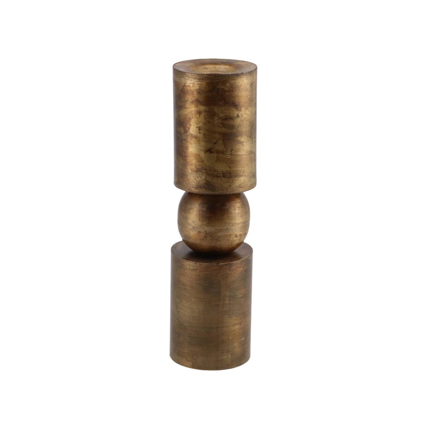 Merkloos Kandelaar Dobra goudkleurig 6x6x23cm