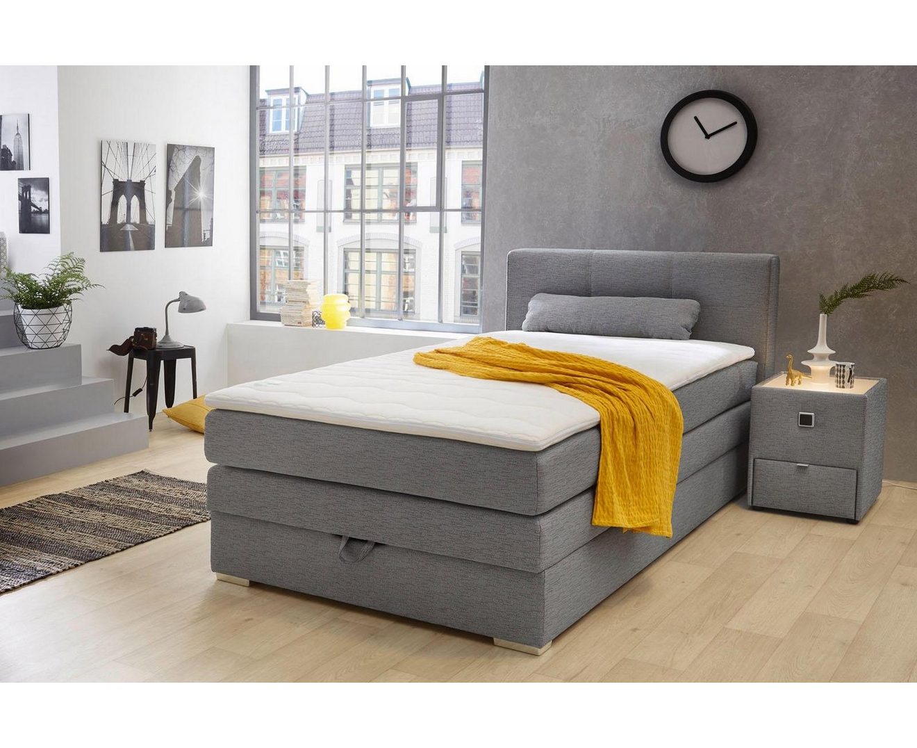 Jockenhöfer Gruppe Boxspring EVE met bedstee, topper en sierkussens