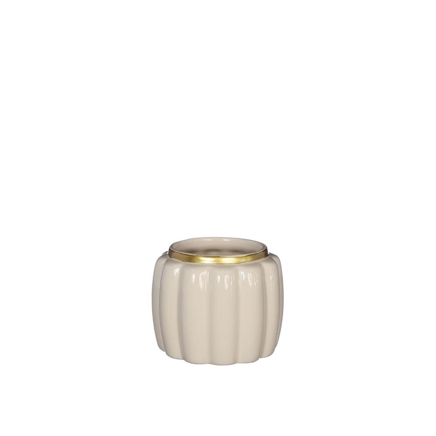Ideas 4 seasons Bloempot Pouff crème Ø9,5xH7,6cm
