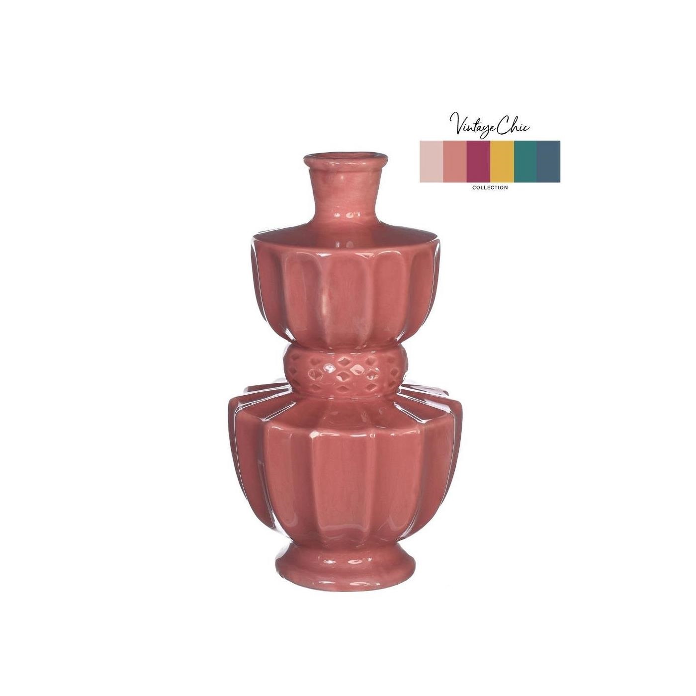Ideas 4 seasons Vaas Bellagio terra roze Ø11xH20cm