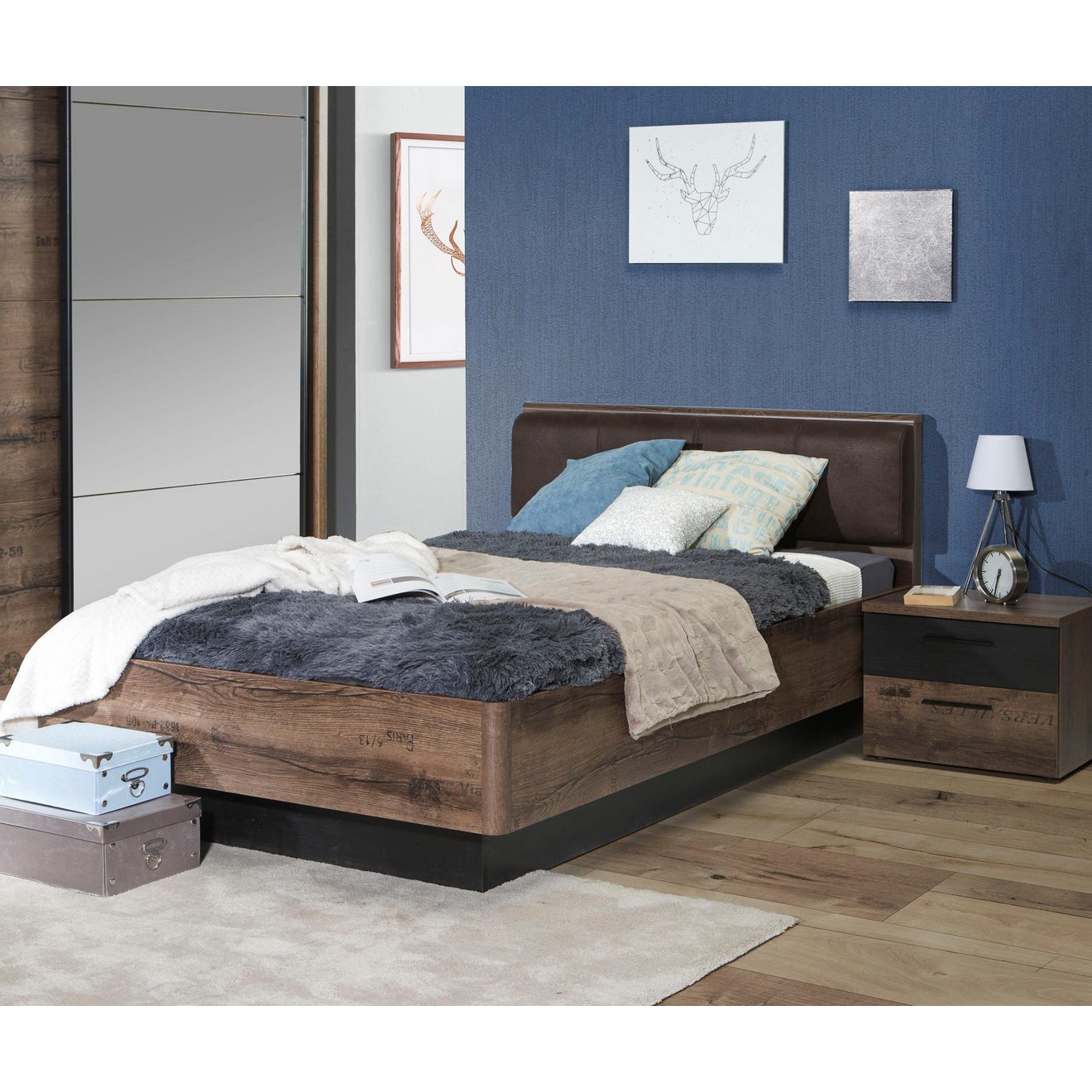 FORTE Bed Jacky met gestoffeerd hoofdbord