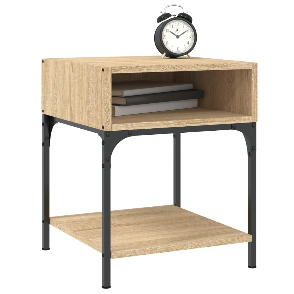 vidaXL Nachtkastje 40x41x50 cm bewerkt hout sonoma eikenkleurig