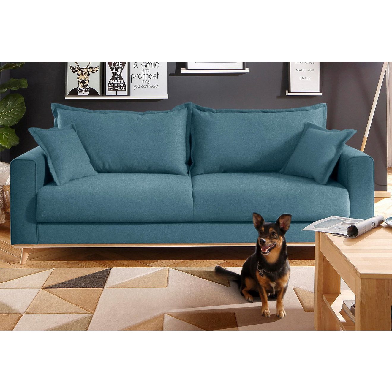 Home affaire 3-zitsbank EDINA ook in katoenmix-overtrekstof, in scandinavische stijl