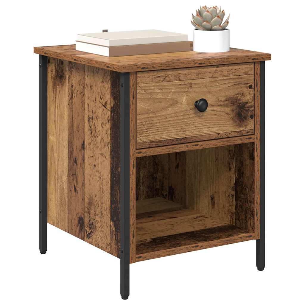 vidaXL Nachtkastje met lade Oud hout 40 x 42 x 50 cm Bewerkt hout