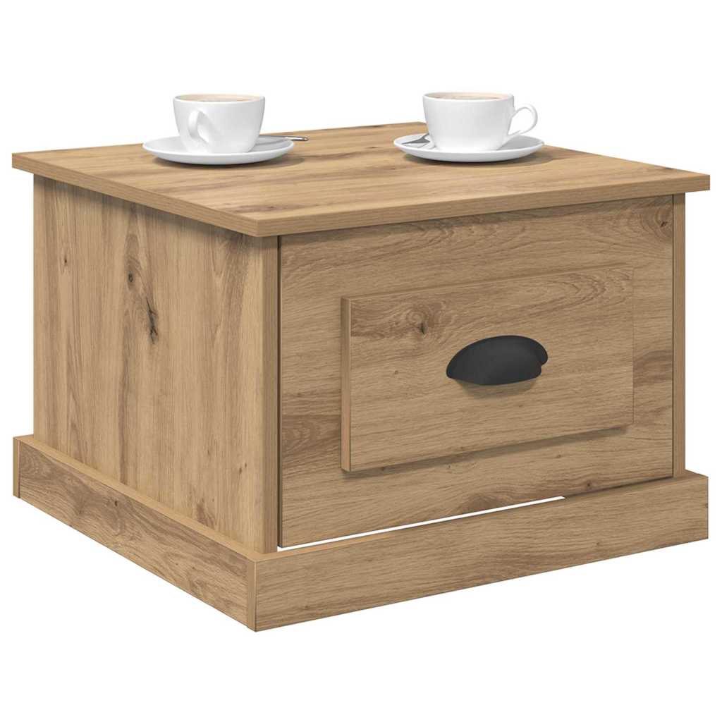 vidaXL Salontafel artisanaal eikenkleurig 50 x 50 x 35 cm Bewerkt hout