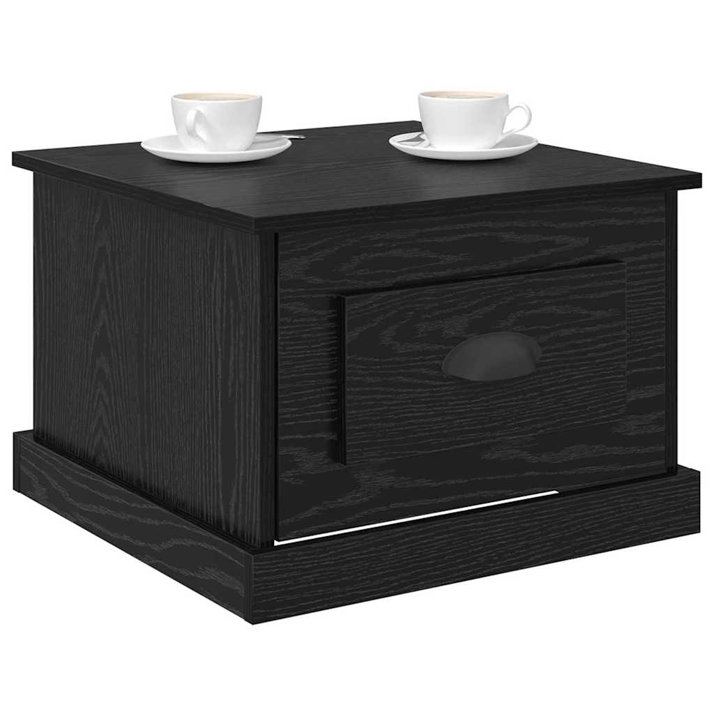 vidaXL Salontafel with Drawer Zwart eiken 50 x 50 x 35 cm Bewerkt hout