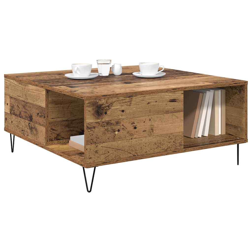 vidaXL Salontafel Oud hout 80 x 80 x 36.5 cm Bewerkt hout