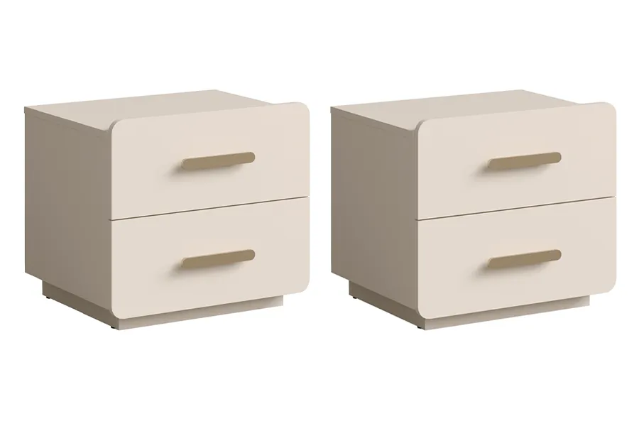 WOONENZO Nachtkastjes Lorenz - beige (set van 2)