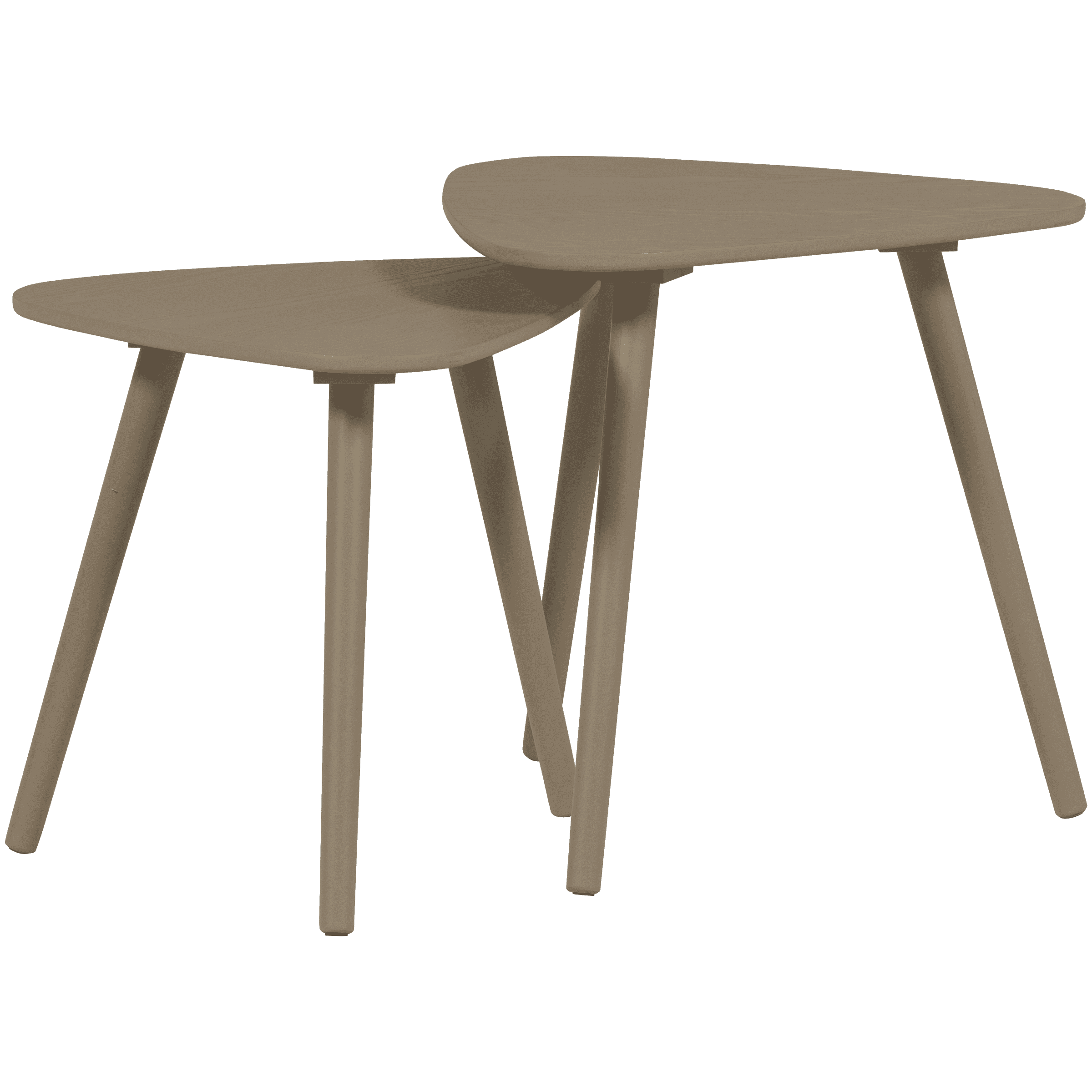 WOOOD Organische Bijzettafel Nila Set van 2 stuks - Zand
