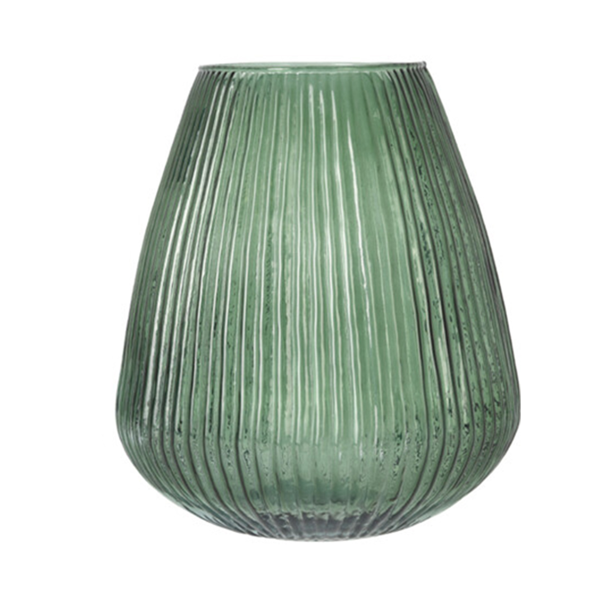 Excellent Houseware glazen vaas / bloemen vazen - groen - 25 x cm -