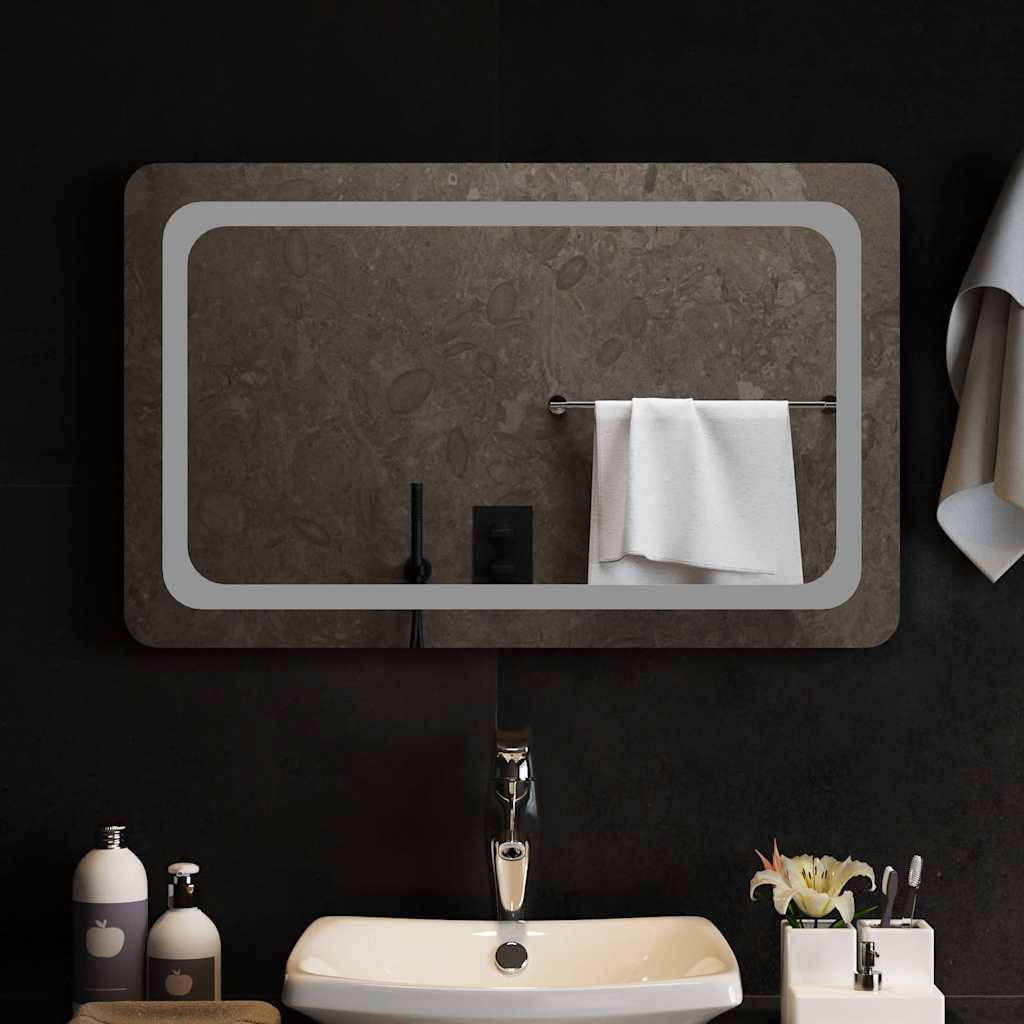 vidaXL Badkamerspiegel LED 80x50 cm