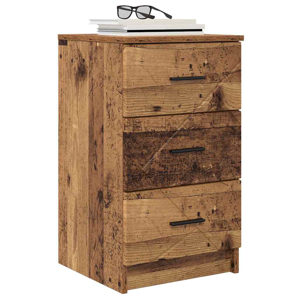 vidaXL Nachtkastje met lade Oud hout 38 x 38 x 66 cm Bewerkt hout