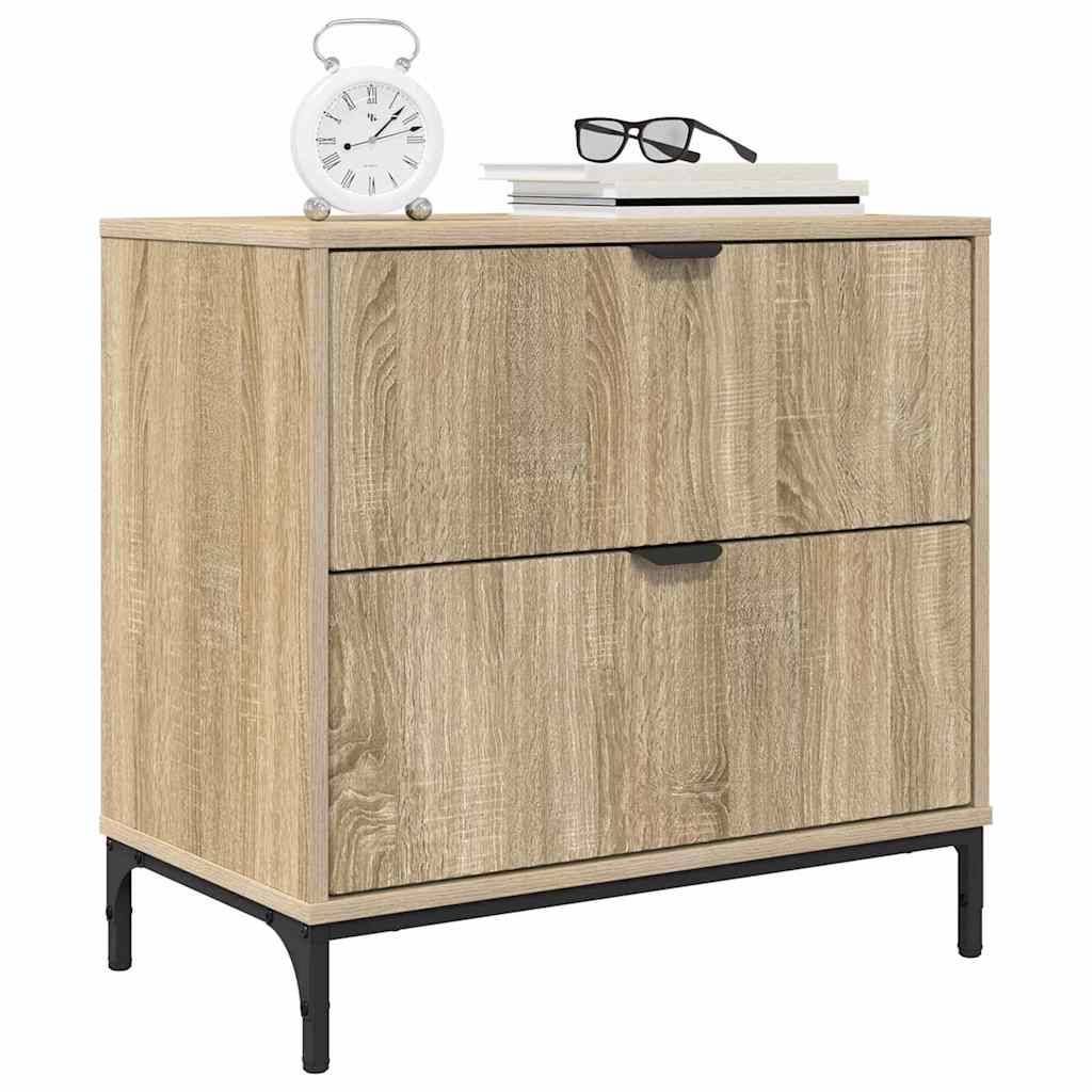 vidaXL Nachtkastje Sonoma eiken 63.5 x 36 x 61 cm Bewerkt hout