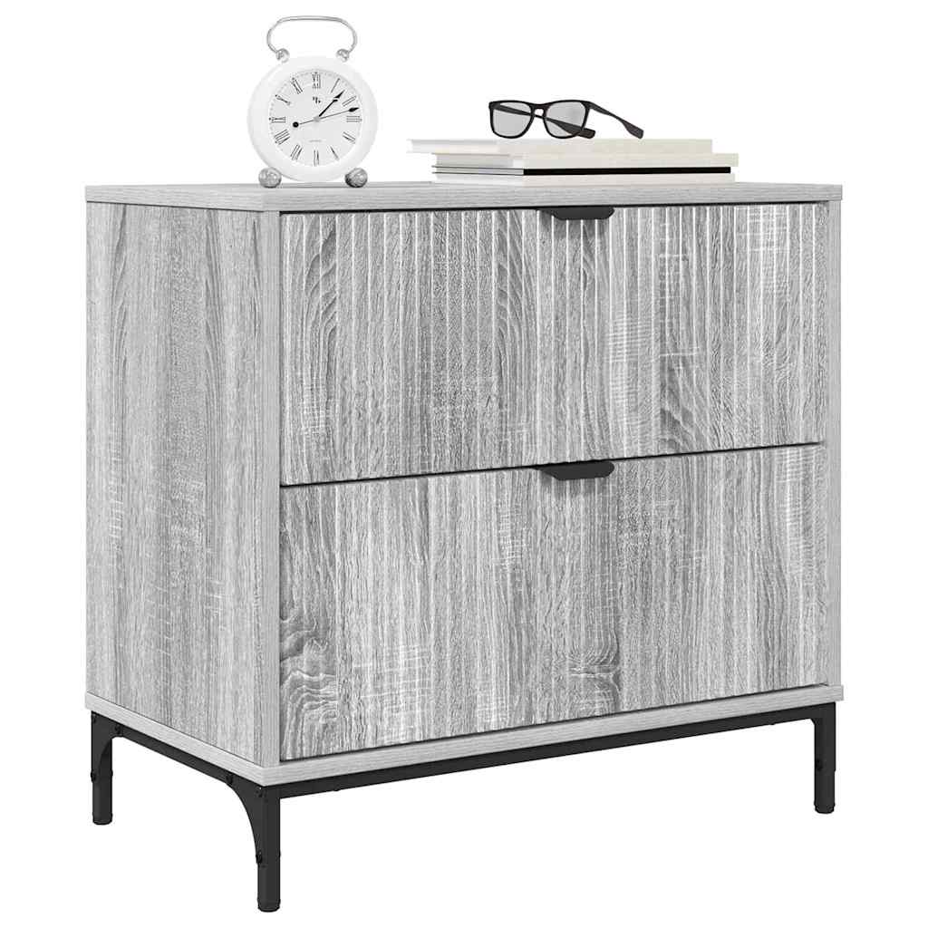 vidaXL Nachtkastje Grijs sonoma 63.5 x 36 x 61 cm Bewerkt hout