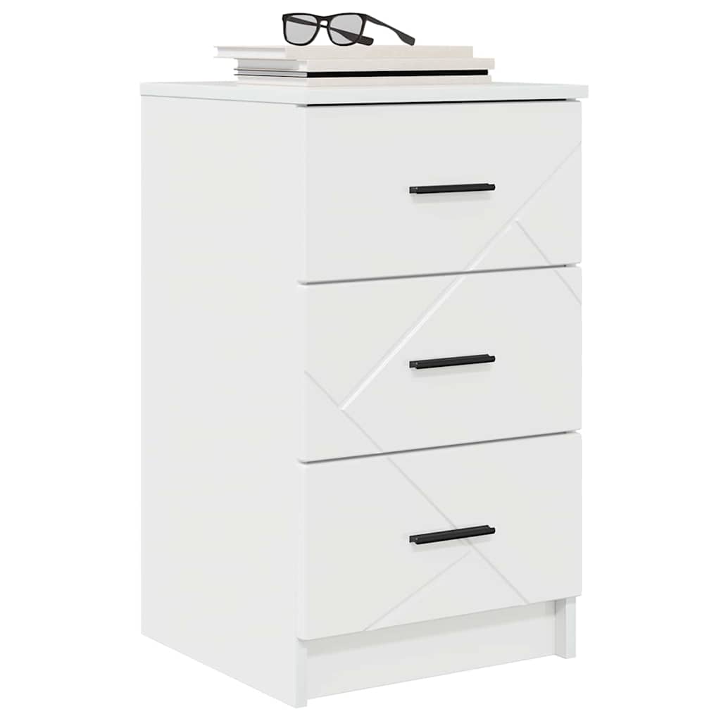 vidaXL Nachtkastje met lade Hoogglans wit 38 x 38 x 66 cm Bewerkt hout