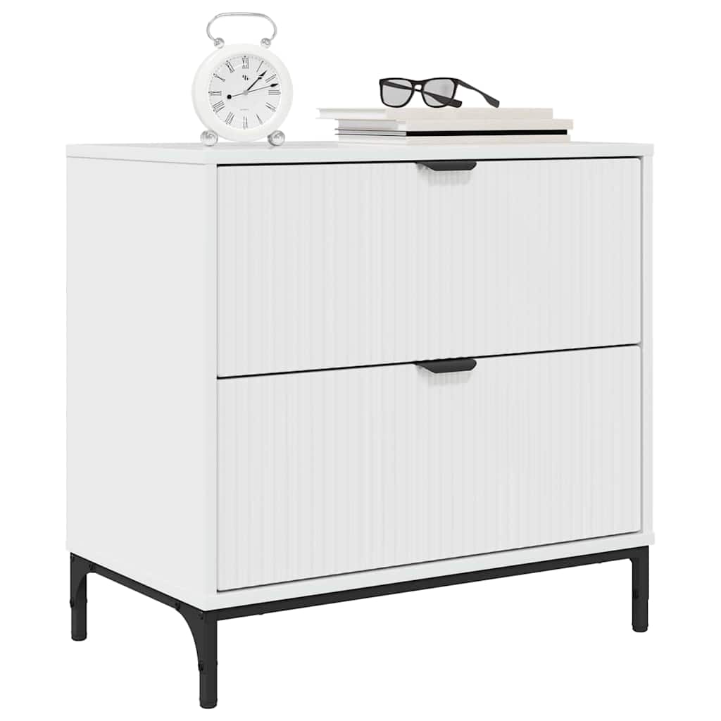 vidaXL Nachtkastje Hoogglans wit 63.5 x 36 x 61 cm Bewerkt hout