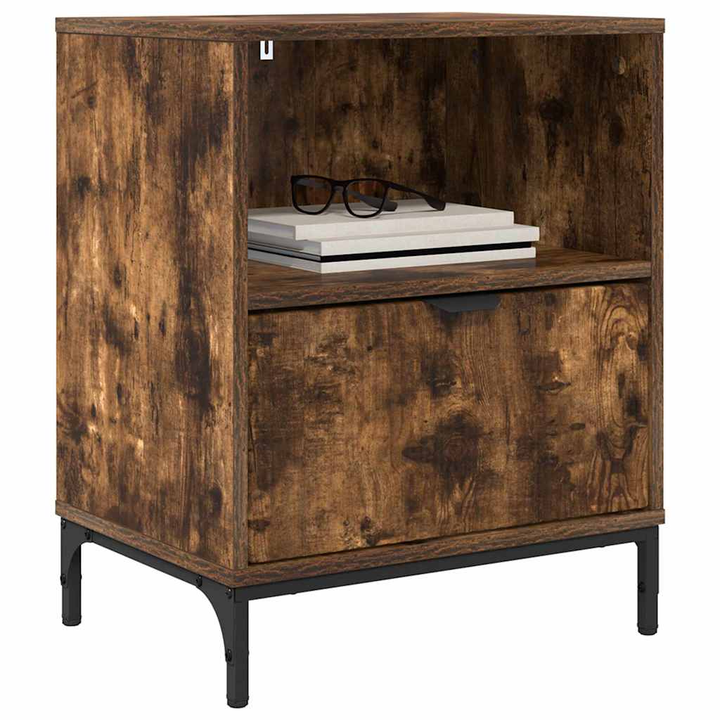 vidaXL Nachtkastjes 2 pcs Gerookt eiken 49 x 36 x 61 cm Bewerkt hout